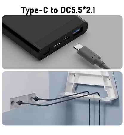 For Starlink Mini Cable 2M(6.6ft) Starlink Mini DC Power Type-C Input Replacement Cable Waterproof Outerdoor Barrel Jack Chargin