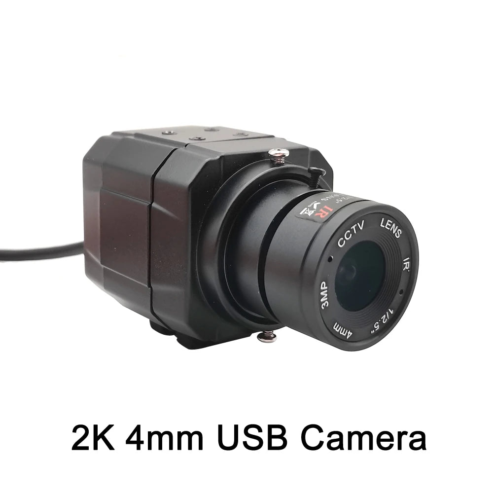 HD 2K Webcam 30fps High Speed UVC OTG 4MP USB Camera With 2.8-12mm Varifocal CS Lens Plug And Play For Youtube Live Broadcast