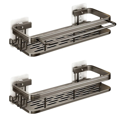 Stainless Steel Shower Caddy. No-Drill Suction Cup Wall Shelf for RV and Bathroom