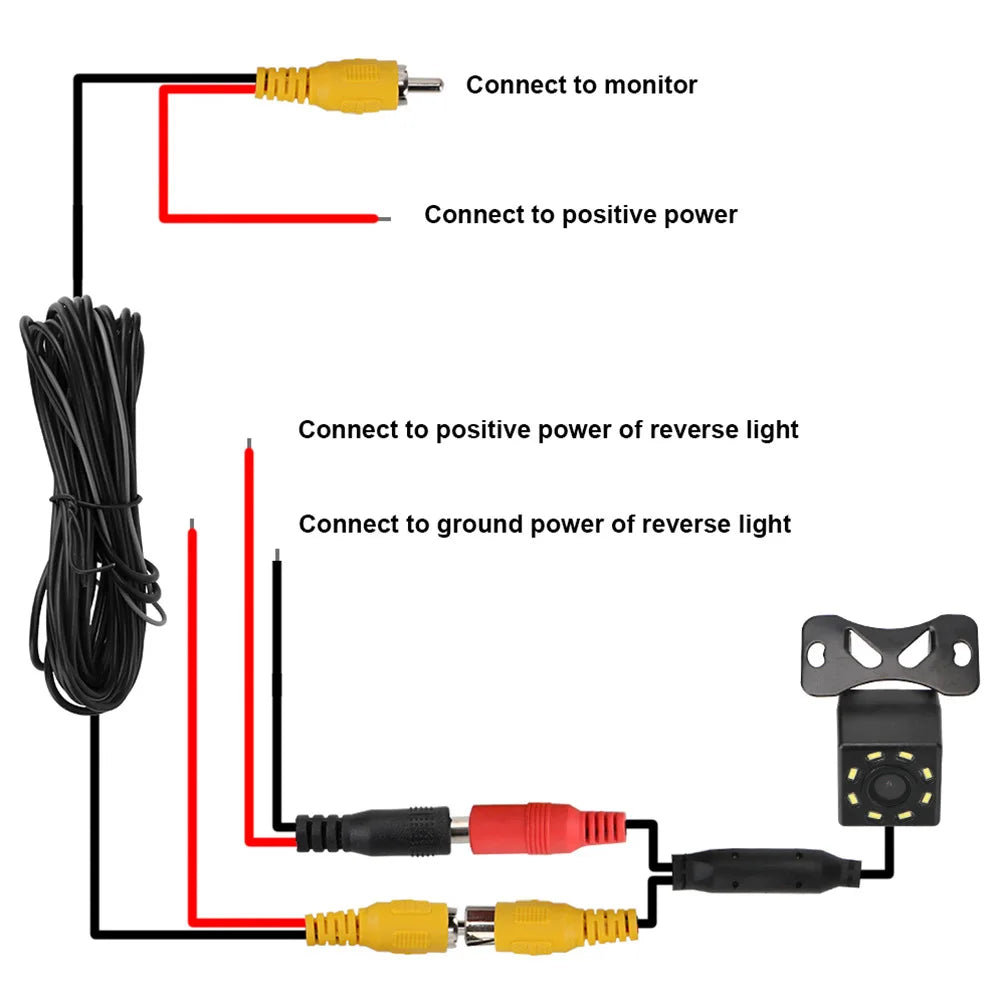 New Car Rear View Camera Night Vision Reversing Auto Parking Camera CCD Waterproof LED Auto Backup Monitor 170 Degree HD Video