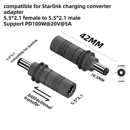 For Starlink Mini Cable 2M(6.6ft) Starlink Mini DC Power Type-C Input Replacement Cable Waterproof Outerdoor Barrel Jack Chargin