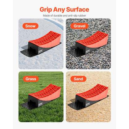 SucceBuy RV Camper Levelers 2-Pack – Wheel Chock Kit with Anti-Slip Mat & Bag