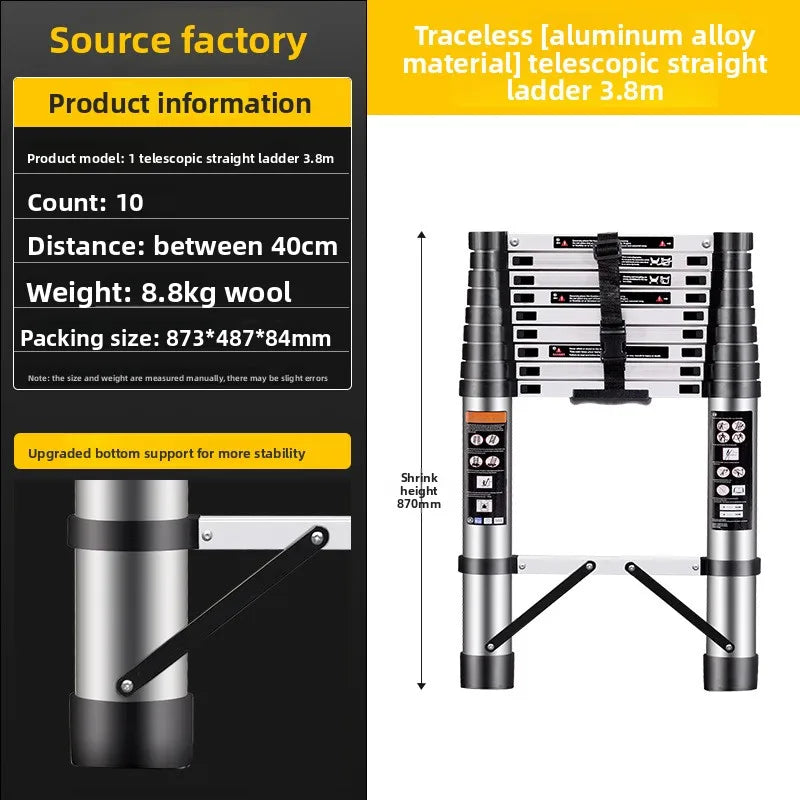 Telescopic ladder Aluminum alloy multi-functional joint herringbone ladder Folding aluminum ladder, bamboo ladder stairs Durable