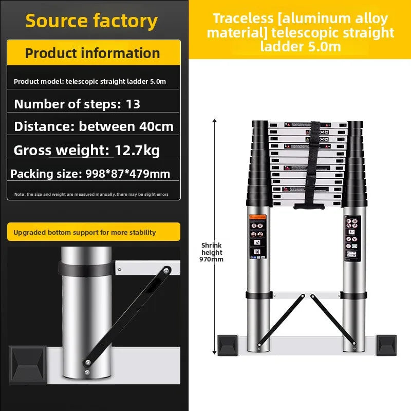 Telescopic ladder Aluminum alloy multi-functional joint herringbone ladder Folding aluminum ladder, bamboo ladder stairs Durable