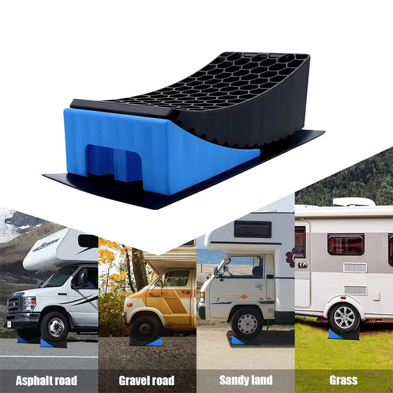 2 Pcs RV Leveling Blocks  Camper Wheel Chocks RV Camper Leveler Kit with Anti-Slip Mat Carrying Bag Level