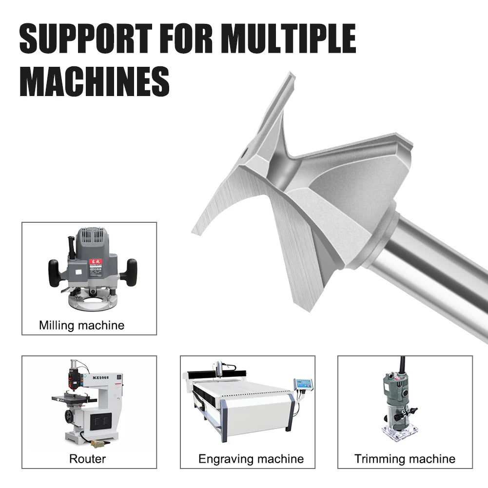6mm 12mm 1/2" 1/4" Shank Arc Bending Integrated Router Bit Forming Tool Arc Bending Router Bit for Wooden Door Wall Cabinet