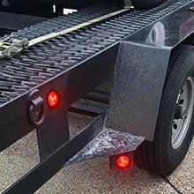 5PCS Red Round Trailer LED Marker Clearance Light 4 LED Flush Mount with Plug Grommet Pigtail Hardwired for Trailer Truc