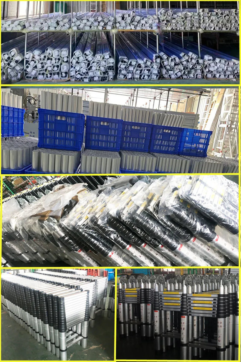 3.8m High Quality Aluminum Single Straight Extension Telescopic Ladder