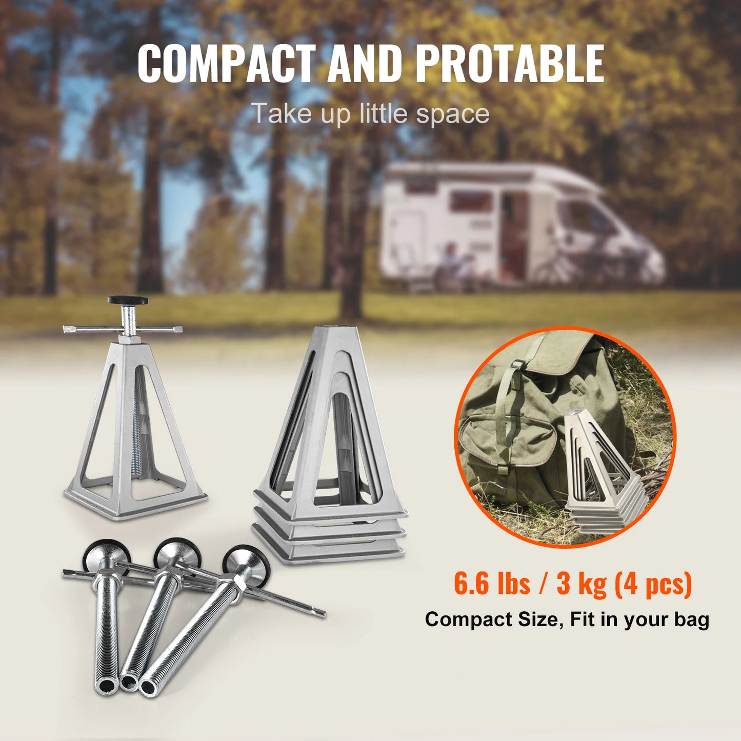SucceBuy RV Stack Jacks 4 Pack – Adjustable Aluminum Stabilizer Jacks 6,000 LB