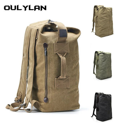 Large Capacity Outdoor Travel Backpack – Lightweight Canvas Bucket Bag