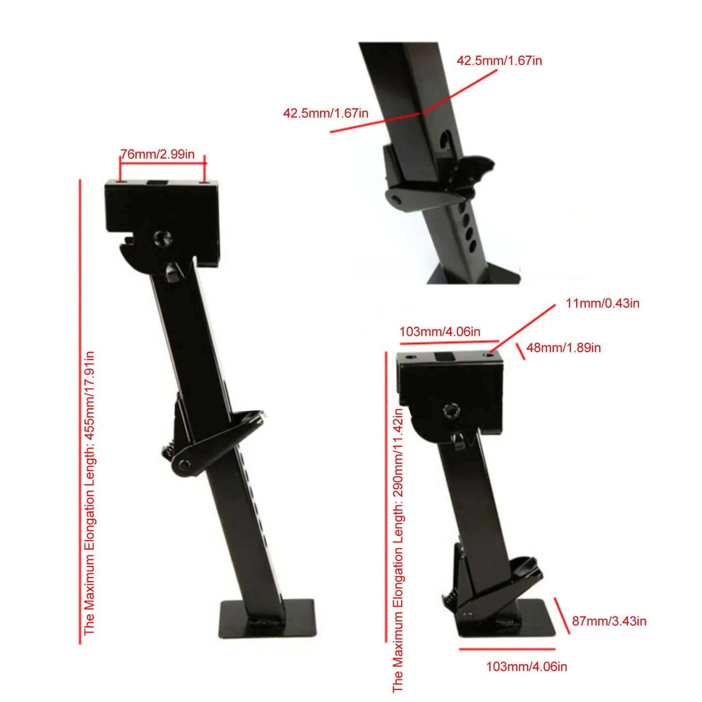 New Stabilizer Jack 650lbs Support 1000lbs Lifting Capacity Telescoping Adjustable Swing Down Outriggers Swing Down Stab Jack