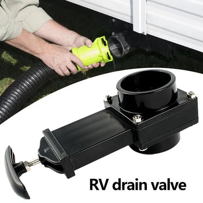50mm RV Waste Valve with Stainless Steel Handle