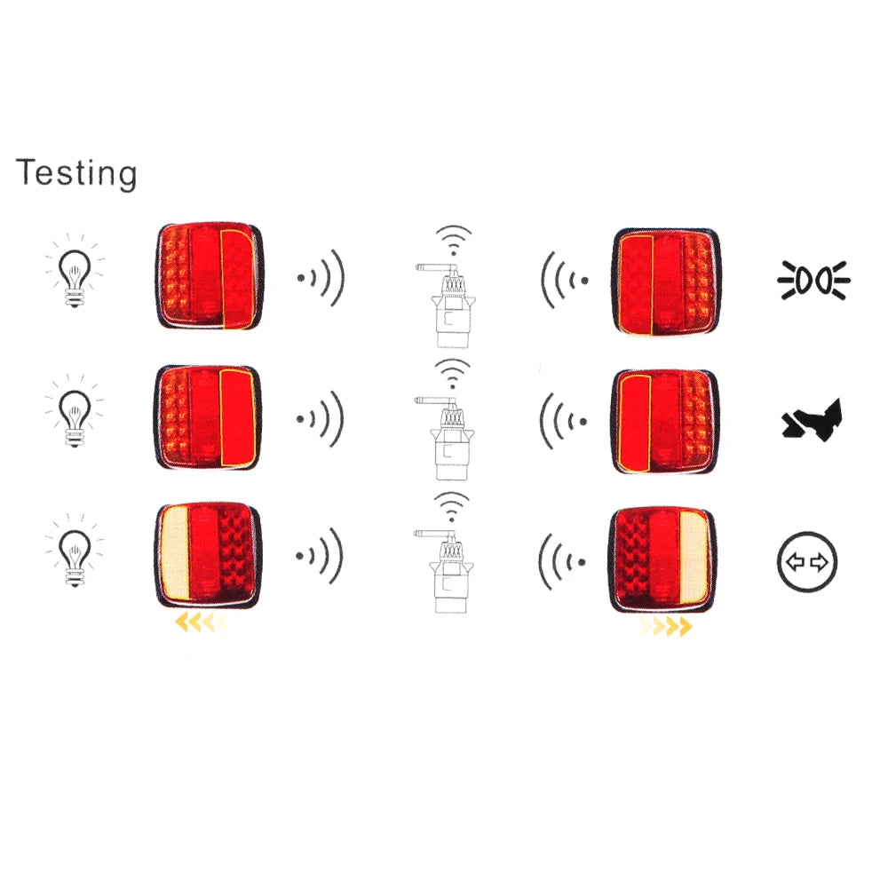 Magnetic Wireless LED Trailer Rear Taillight Signal Warning Brake Lamp For Caravan RV Camper Lorry Truck Truck Tail Light