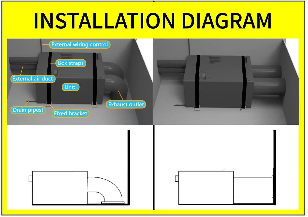 RV 12V24V48VAC caravan van motorhome marine under bench air conditioner 12volt air conditioning 24V auto parking cooler system