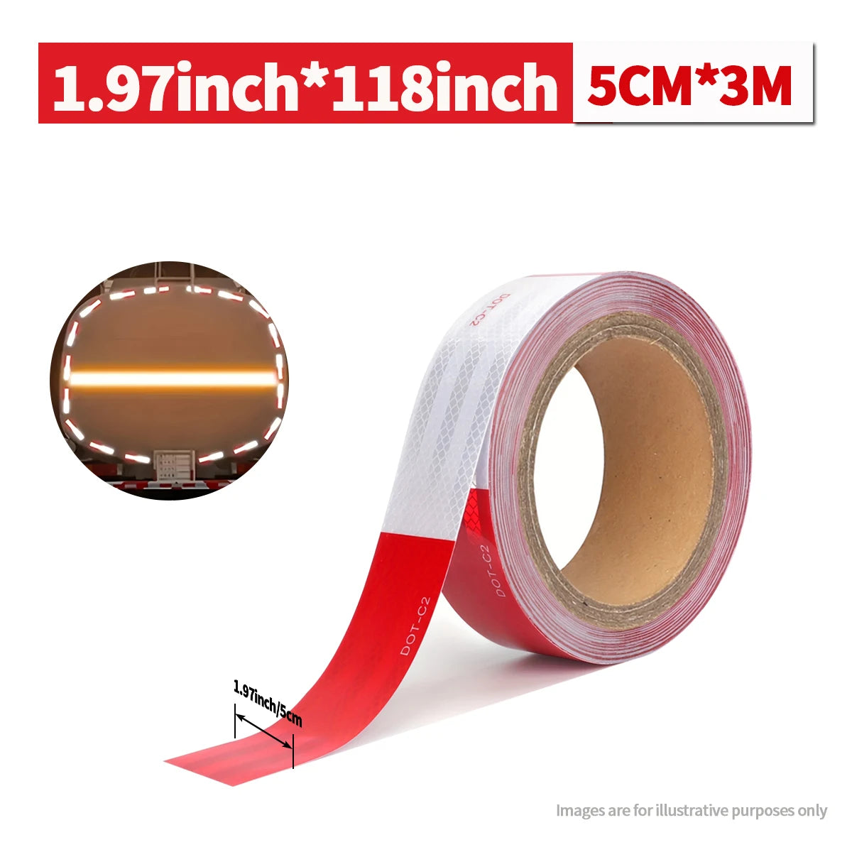 Reflective Tape Outdoor Waterproof Conspicuity Strong Adhesive Reflector Tape Warning Safety for Trailer Truck Boats Sign