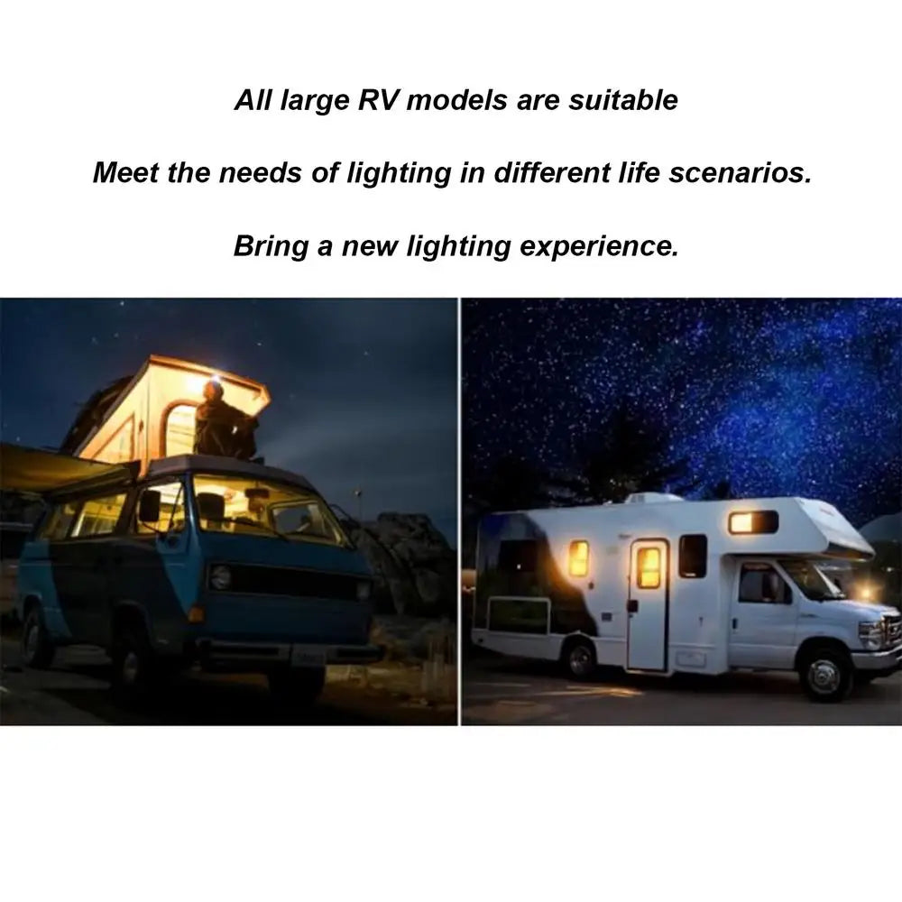 RV LED Ceiling Light with Remote – Three-Color Dimmable Interior Light