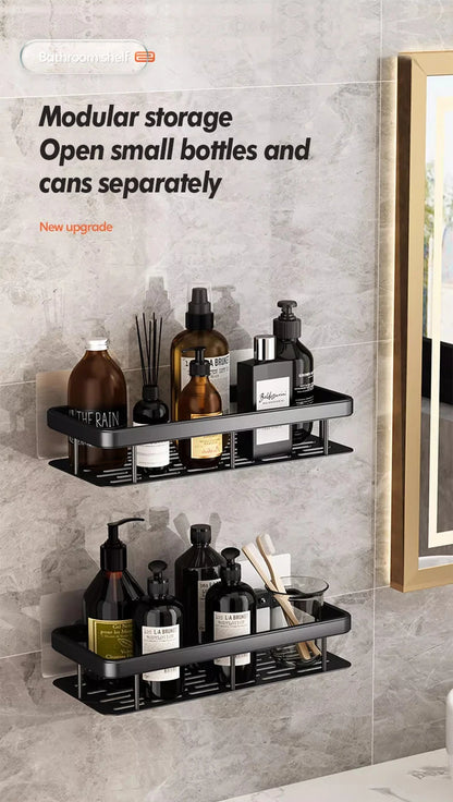 Stainless Steel Shower Caddy. No-Drill Suction Cup Wall Shelf for RV and Bathroom