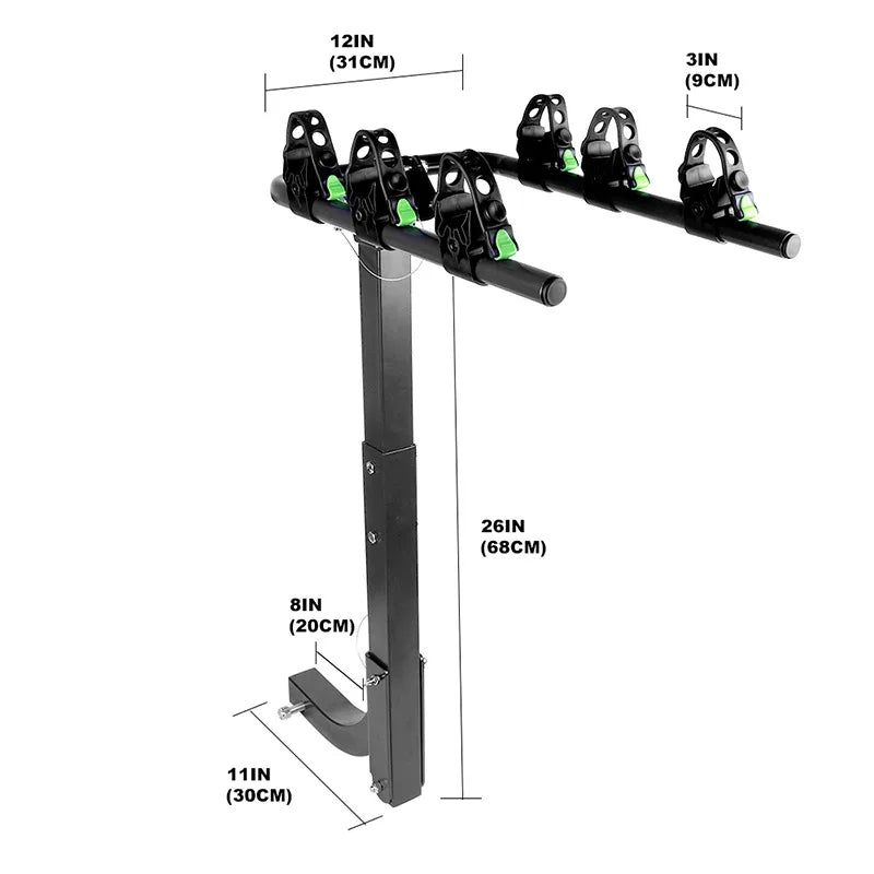 Bicycle Rack Locking 2-Inch Hitch Receiver For SUV Truck Bike Frame Foldable 4-Bike Carrier Easy Assembly Truck Car Accessories