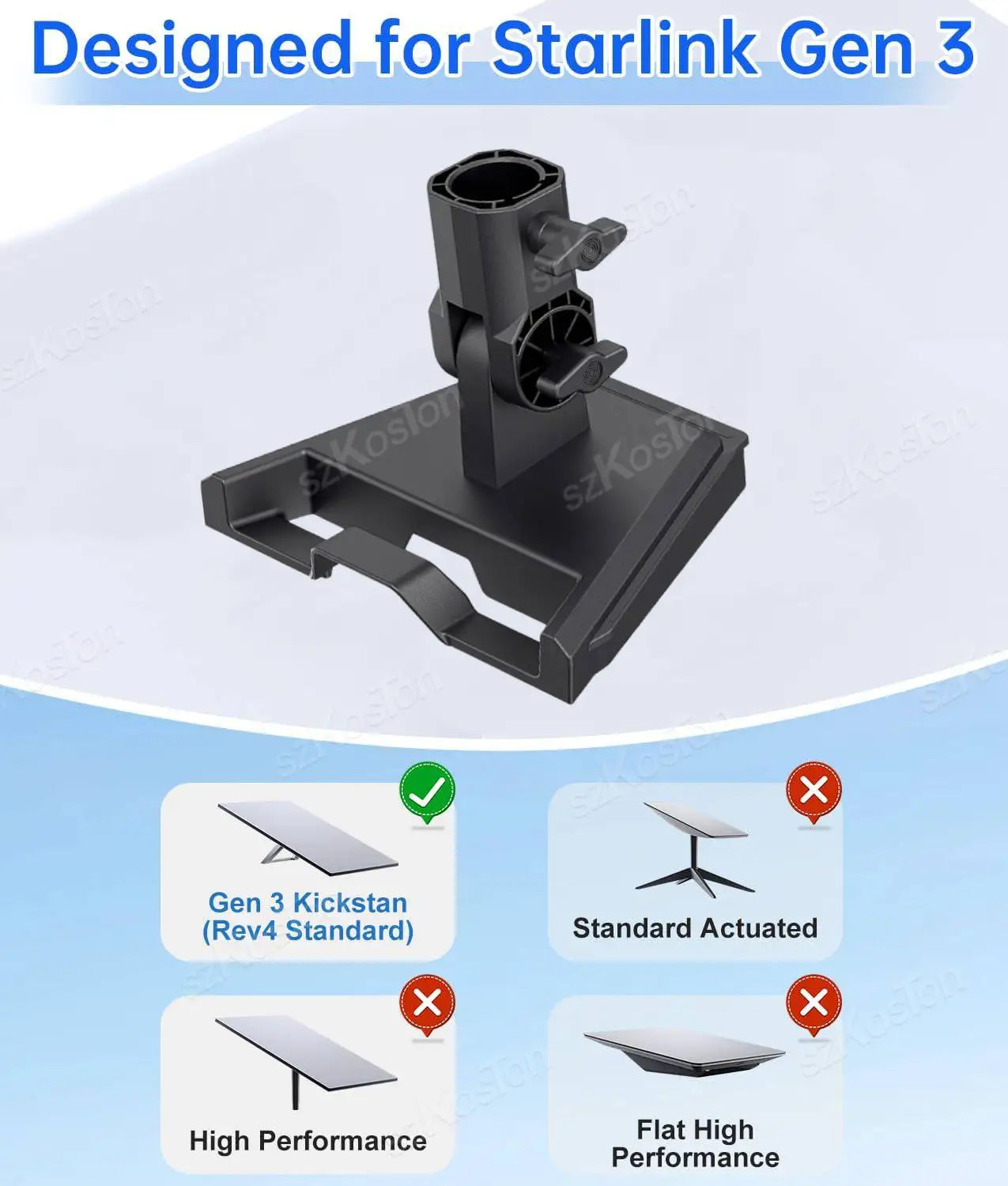 Pole Mount Adapter for Starlink Gen 3 Roof Pole Mount Stand RV & Patio Round Mounting Accessories For Starlink V3 Standard Dish