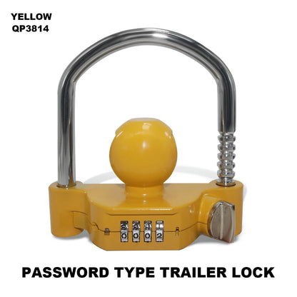 Trailer Coupler Lock. Key and Password Type Stainless Steel Anti-Theft