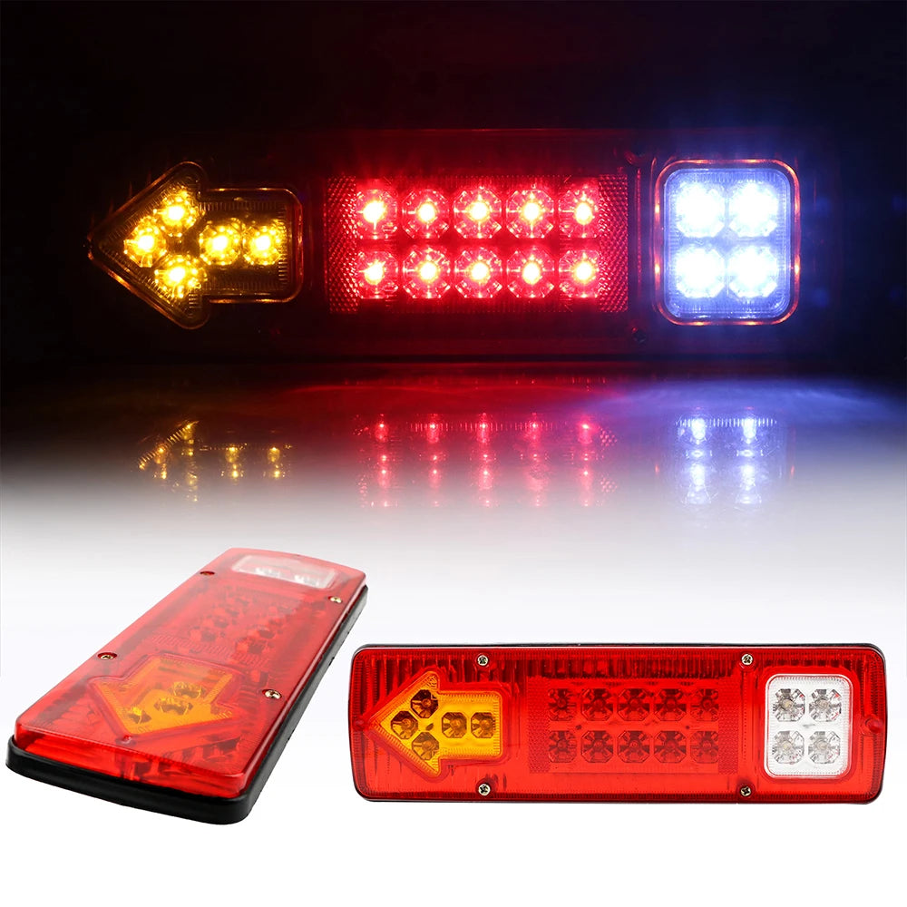 Indicator Lamp For Trailer Lorries Boat Truck 19LED Tail Lights Turn Signal Lamp Waterproof 12V 24V Stop Lights