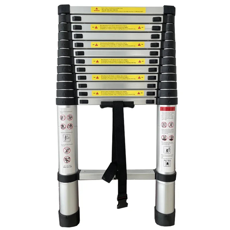 3.8m High Quality Aluminum Single Straight Extension Telescopic Ladder