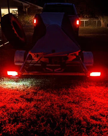 5PCS Red Round Trailer LED Marker Clearance Light 4 LED Flush Mount with Plug Grommet Pigtail Hardwired for Trailer Truc