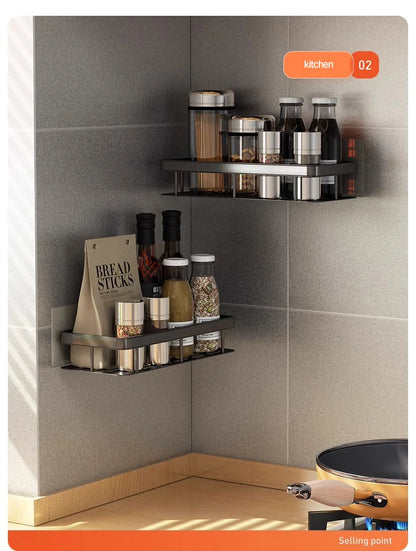 Stainless Steel Shower Caddy. No-Drill Suction Cup Wall Shelf for RV and Bathroom