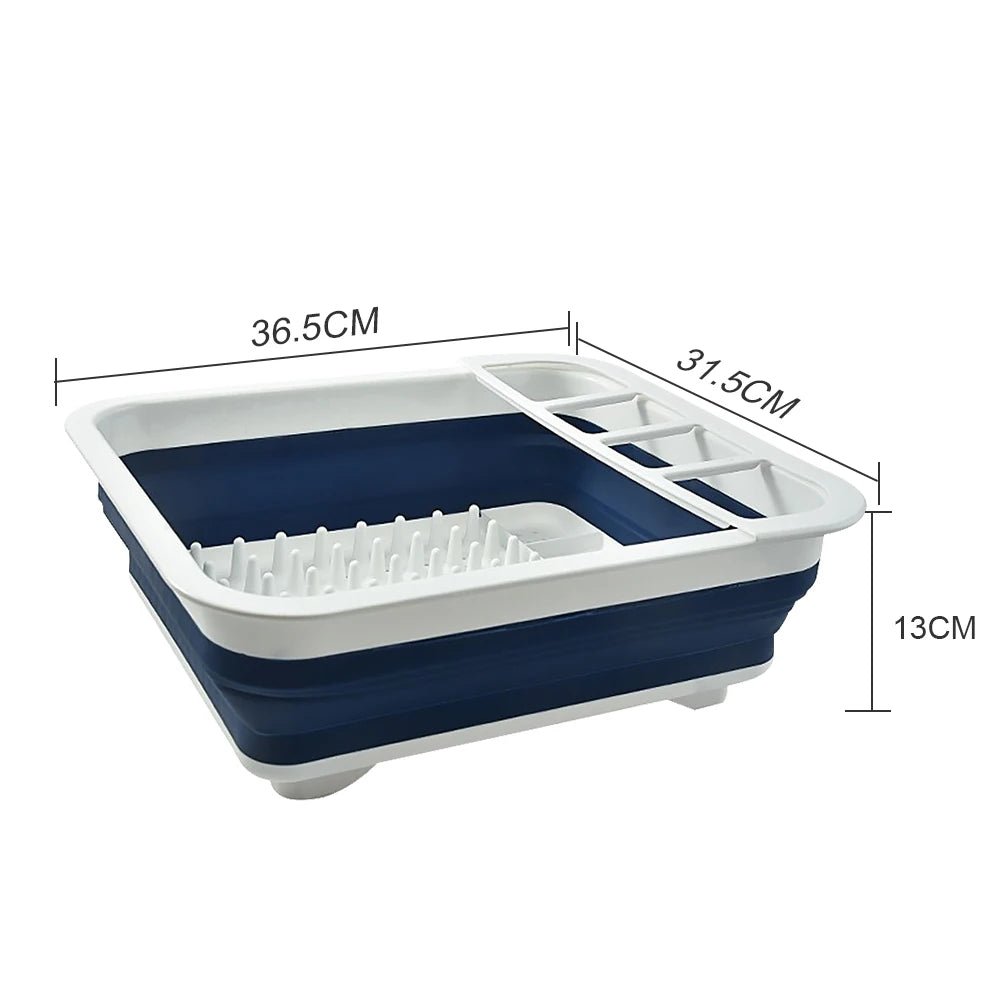 Foldable Dish Rack Kitchen Sink Basket Storage Water Leakage Plastic Tableware Bowl Dinnerware Drain Bowl Tray Home Drying Rack