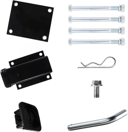 Bolt-on RV Bumper Hitch 2'' Receiver Adapter Fits 4-4.5" Beam Travel Trailer Rear Bumper For Mounting Cargo Carriers
