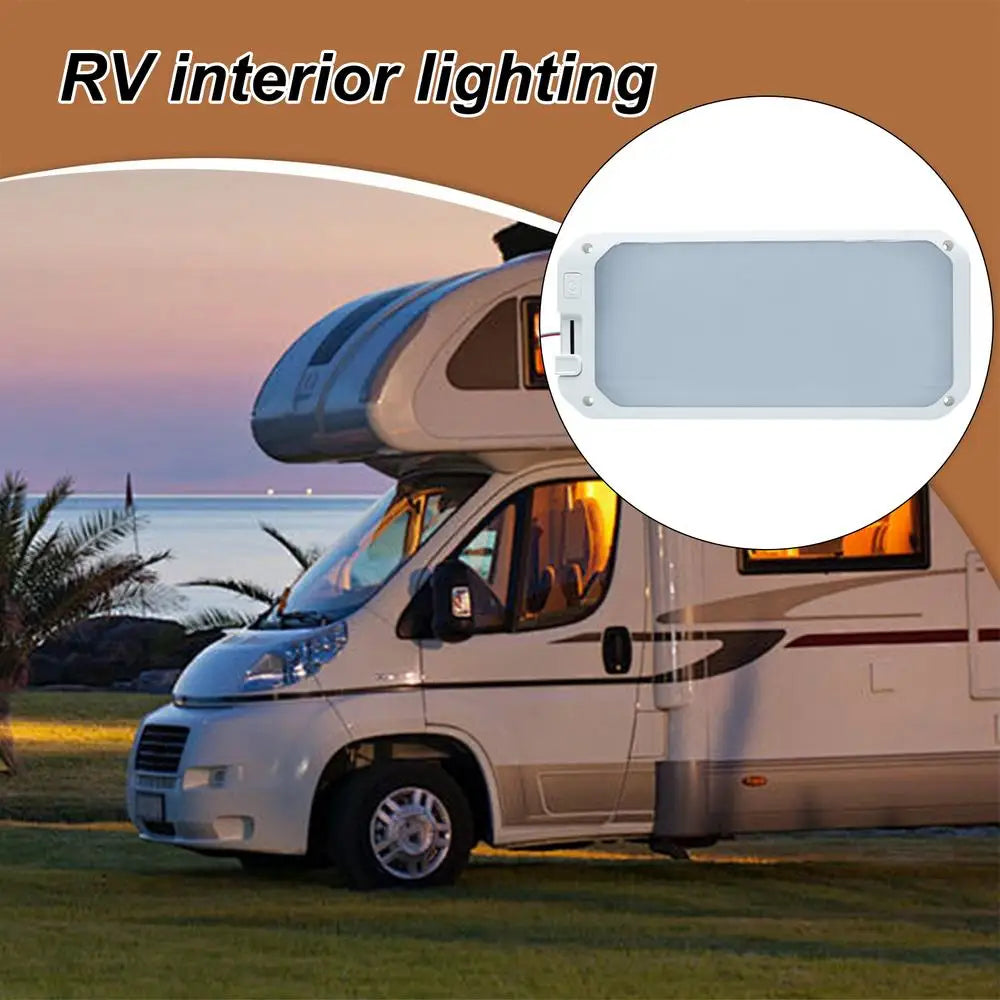 RV Ceiling Light Interior LED RV Ceiling Light With Remote Control Traveling Camping Three-Color Eyesight Protection