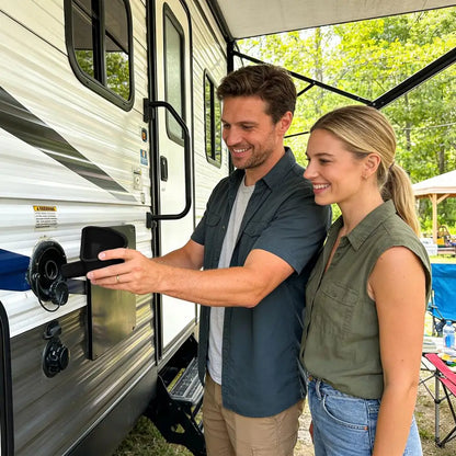 RV Water Funnel 3D Printed Anti-Spill Wide Mouth Trailer Water Inlet Funnel Camper Accessories for Travel Camping Road Trip