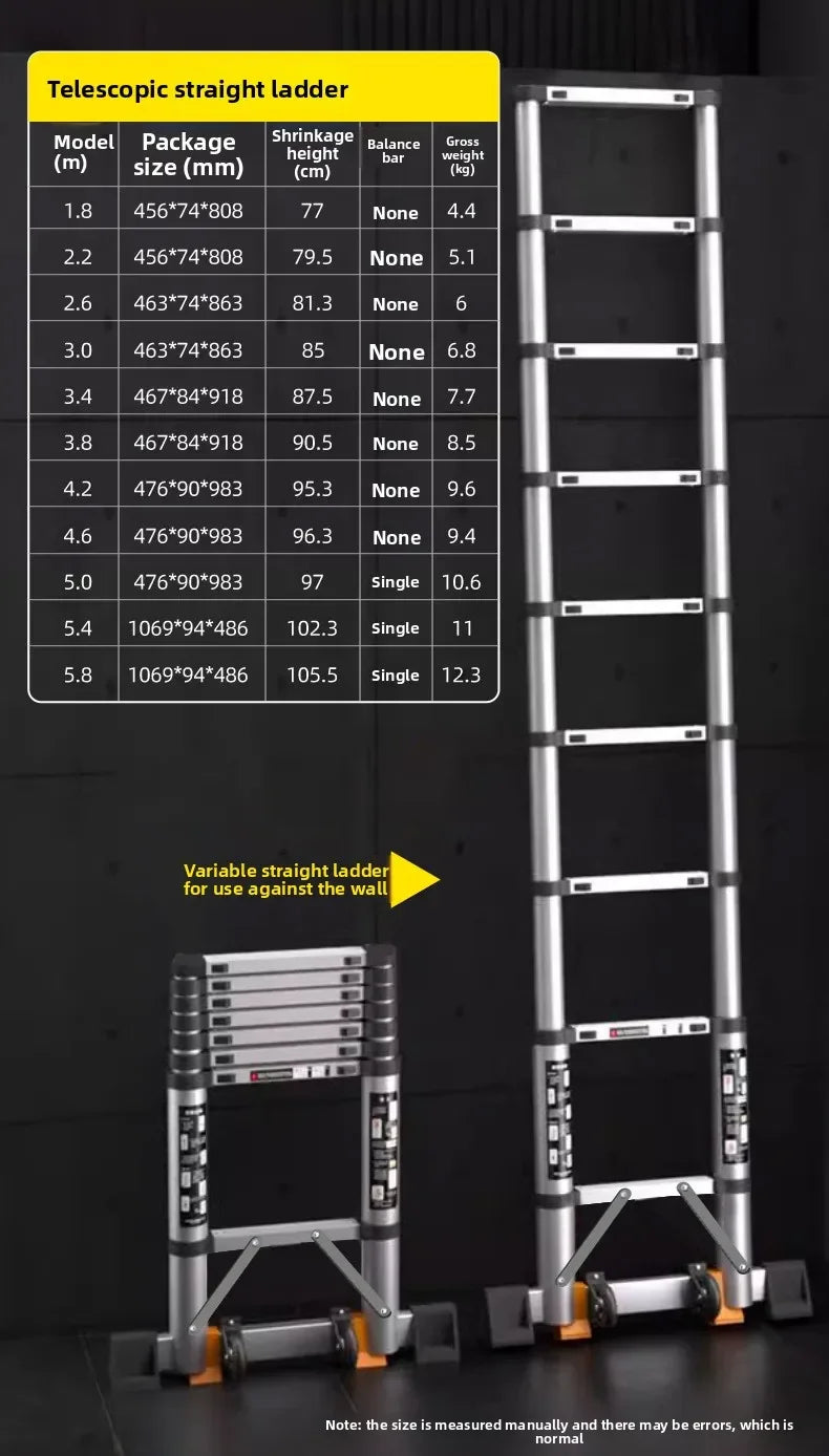 Telescopic ladder Aluminum alloy multi-functional joint herringbone ladder Folding aluminum ladder, bamboo ladder stairs Durable