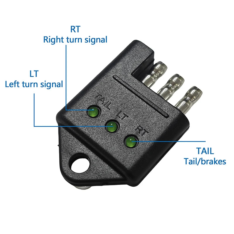 1PC Car Accessories 4 Pin Trailer Light Wire Circuit Tester 4 Way Trailer Tester Connector Trailer Wiring Tester