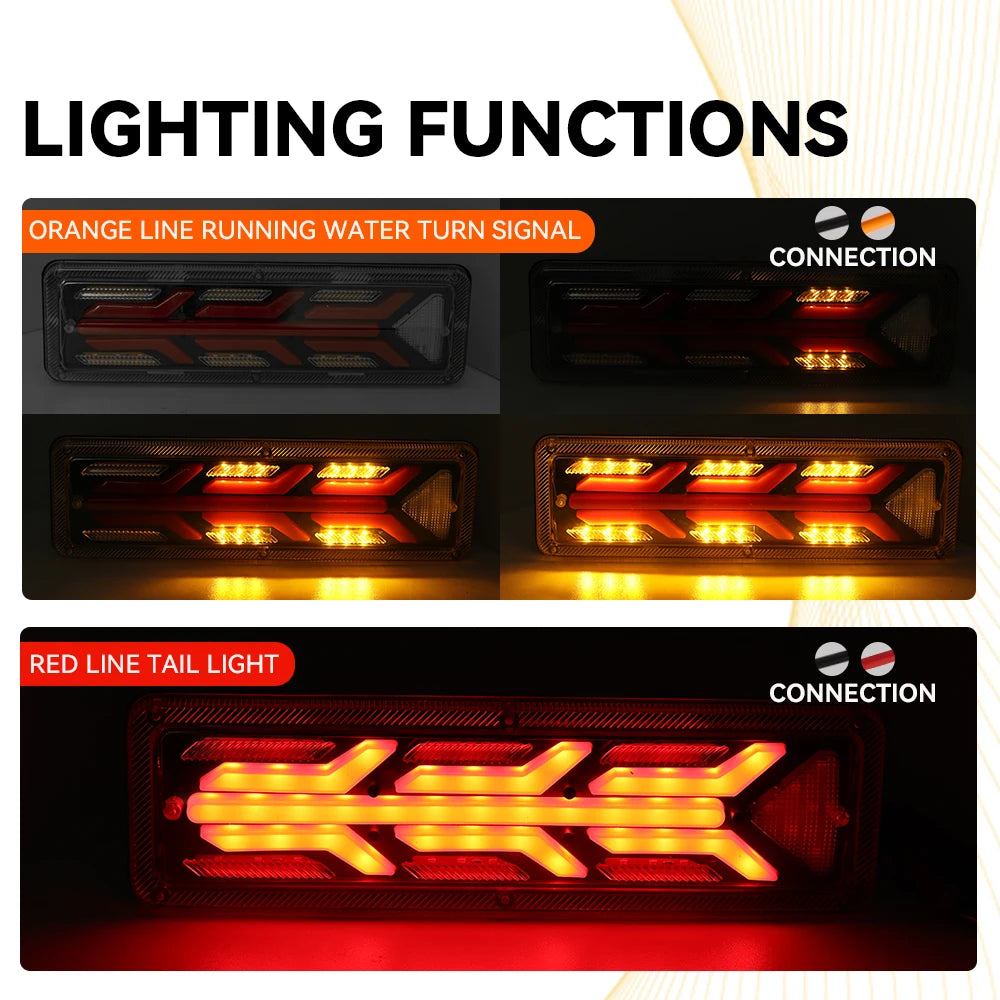 Car Trailer Trucks Tail light Car LED Rear Tail Light Running Turn Signal Rear Lamps Waterproof Taillight Parts 12V-24V