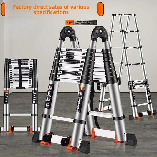 Telescopic ladder Aluminum alloy multi-functional joint herringbone ladder Folding aluminum ladder, bamboo ladder stairs Durable