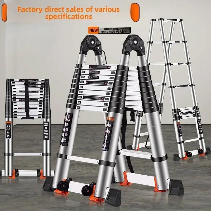 Telescopic ladder Aluminum alloy multi-functional joint herringbone ladder Folding aluminum ladder, bamboo ladder stairs Durable