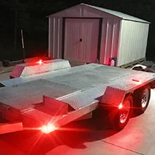 5PCS Red Round Trailer LED Marker Clearance Light 4 LED Flush Mount with Plug Grommet Pigtail Hardwired for Trailer Truc
