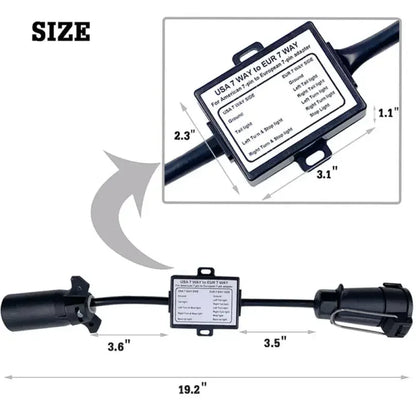 Trailer Light Connector USA To EU 7-Way Blade Socket Plug Adapter Vehicle Linker Trailer Connector Towbar Towing Plug Adapter