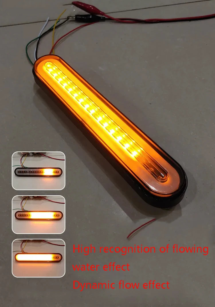 Car Rear Tail Light 12V 54LED Running Light Flowing 10W Turn Signal Warning Light Trailer Truck Light Car Taillights Lorry Van