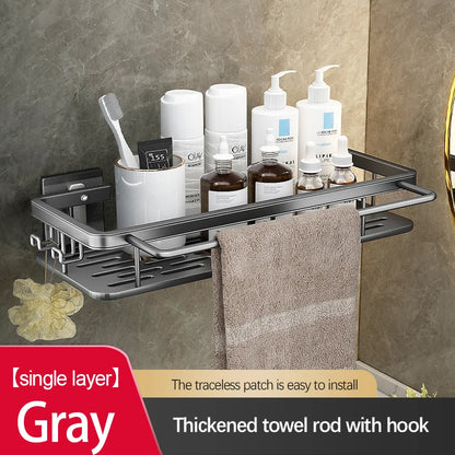 Stainless Steel Shower Caddy. No-Drill Suction Cup Wall Shelf for RV and Bathroom