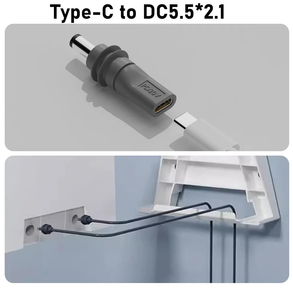 For Starlink Mini Cable 2M(6.6ft) Starlink Mini DC Power Type-C Input Replacement Cable Waterproof Outerdoor Barrel Jack Chargin