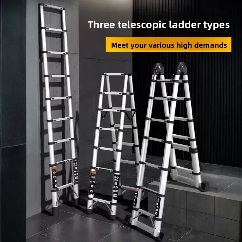Telescopic ladder Aluminum alloy multi-functional joint herringbone ladder Folding aluminum ladder, bamboo ladder stairs Durable