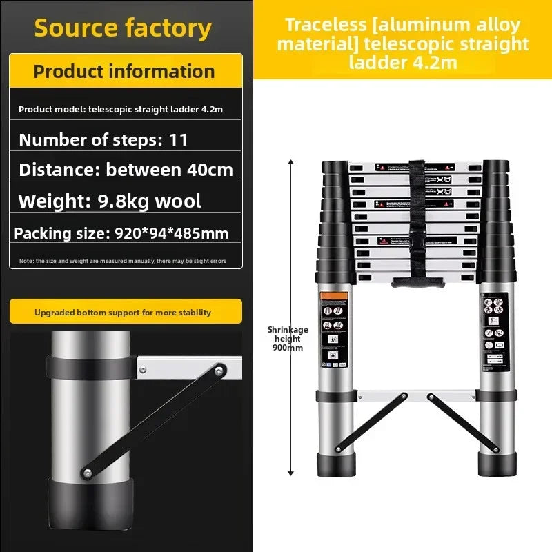 Telescopic ladder Aluminum alloy multi-functional joint herringbone ladder Folding aluminum ladder, bamboo ladder stairs Durable