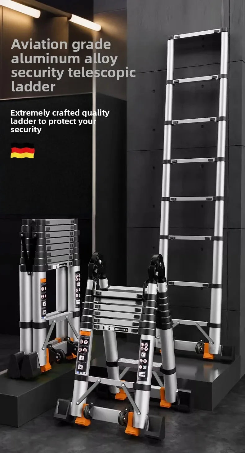Telescopic ladder Aluminum alloy multi-functional joint herringbone ladder Folding aluminum ladder, bamboo ladder stairs Durable