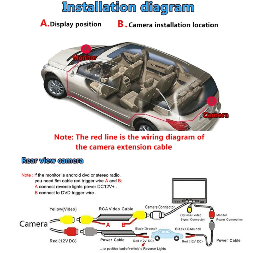 New Car Rear View Camera Night Vision Reversing Auto Parking Camera CCD Waterproof LED Auto Backup Monitor 170 Degree HD Video