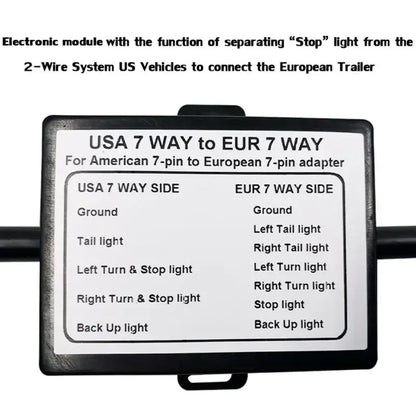 Trailer Light Connector USA To EU 7-Way Blade Socket Plug Adapter Vehicle Linker Trailer Connector Towbar Towing Plug Adapter