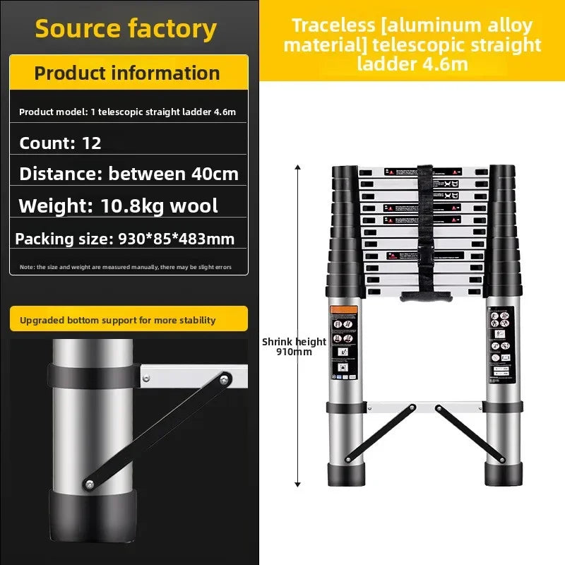 Telescopic ladder Aluminum alloy multi-functional joint herringbone ladder Folding aluminum ladder, bamboo ladder stairs Durable
