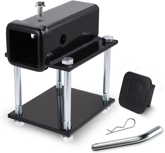 Bolt-on RV Bumper Hitch 2'' Receiver Adapter Fits 4-4.5" Beam Travel Trailer Rear Bumper For Mounting Cargo Carriers