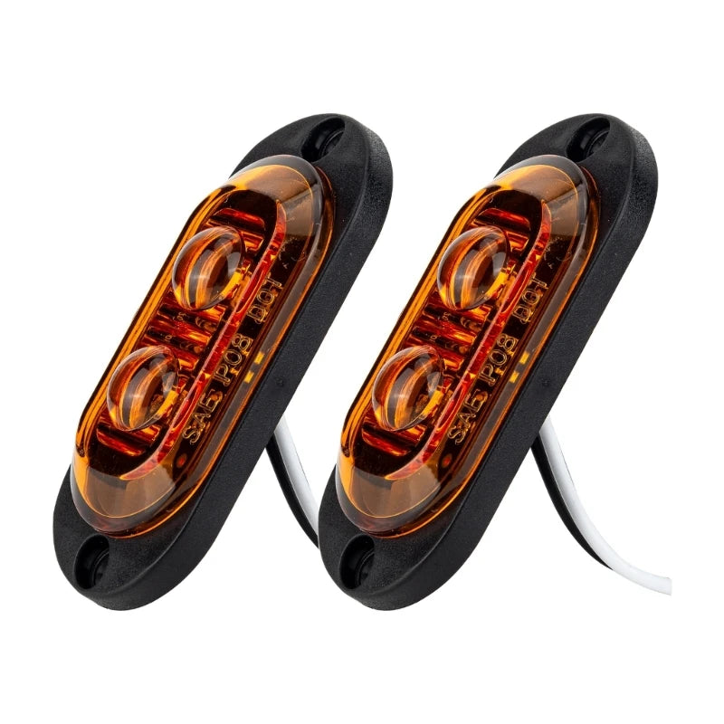 2 Led Truck Trailer Light Front Rear Side Clearance Lamp Waterproof Sealed Surfaces Mounted LED Marker Light